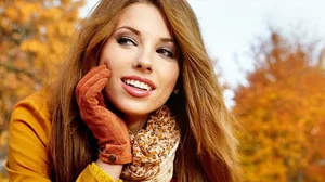 Лазерная шлифовка, осень, девушка