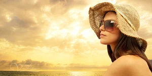 солнце, девушка, пляж